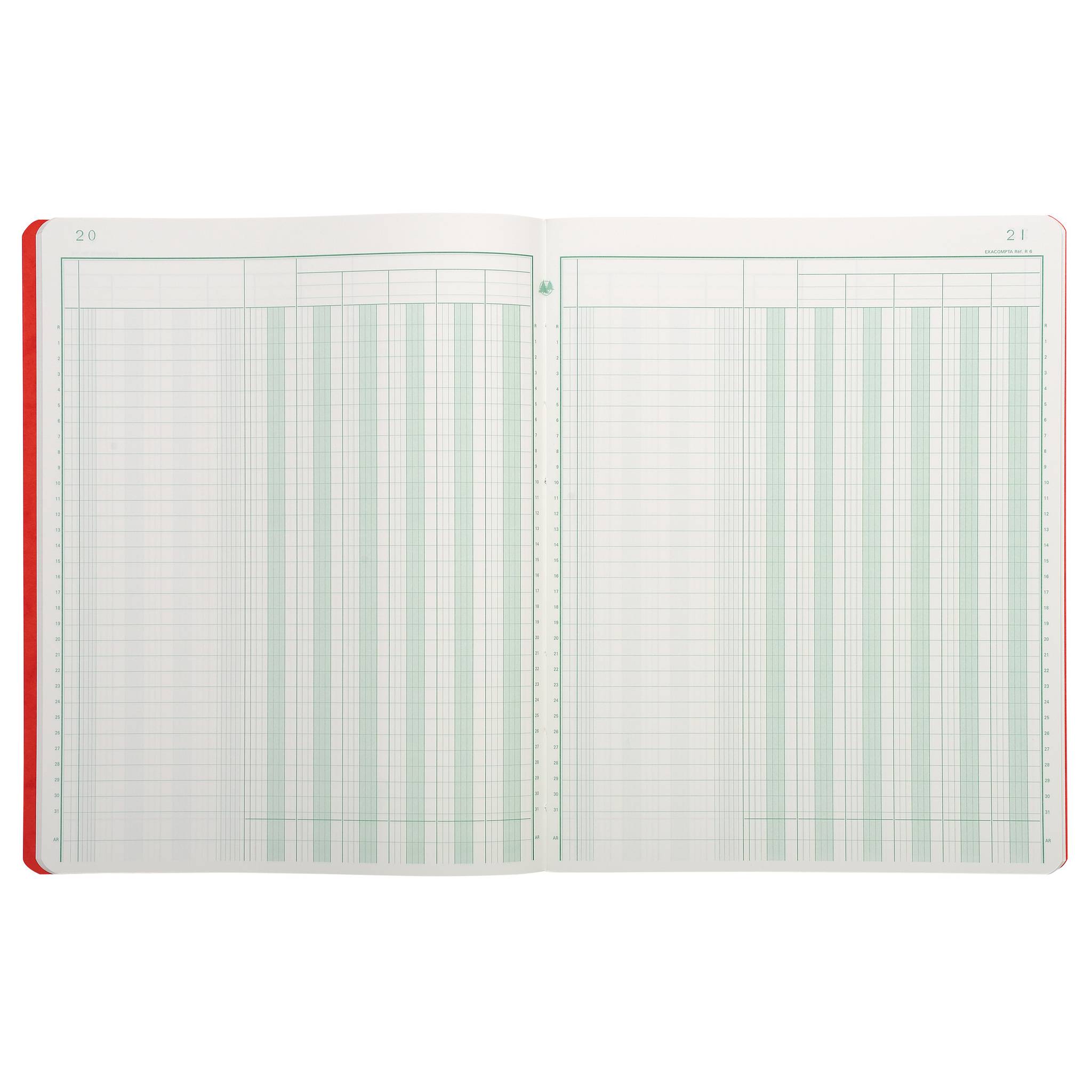 Exacompta Geschäftsbuch 6Sp 32x25 80Bl - Farben sortiert - 4060E