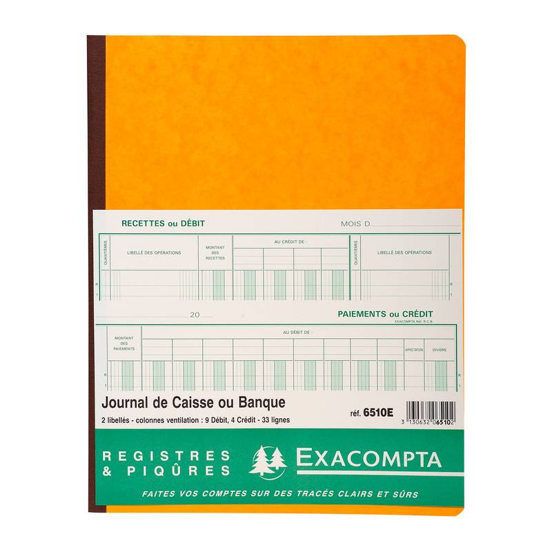 EXACOMPTA Piqûre "Journal de caisse ou banque", 320 x 250 mm