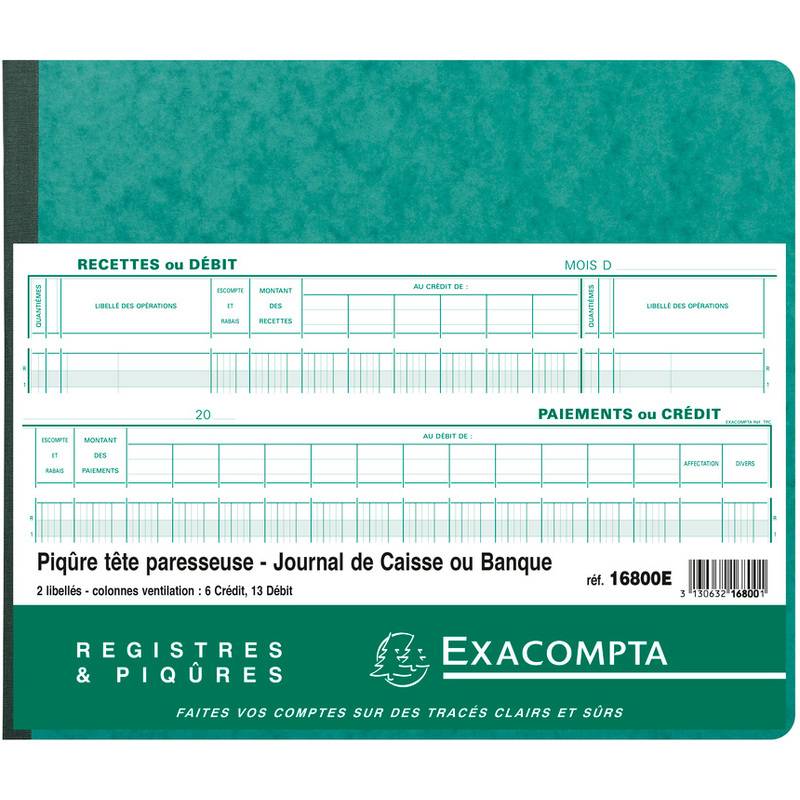 EXACOMPTA Spaltenbuch "2 libellés", 20 Spalten auf