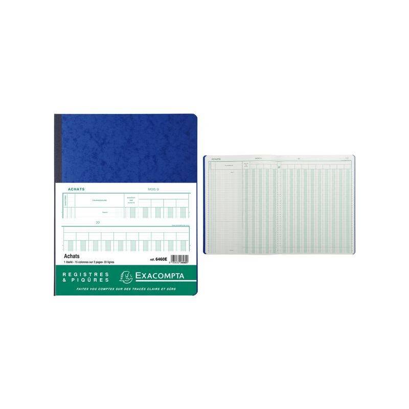 EXACOMPTA Registre comptable piqûre achats