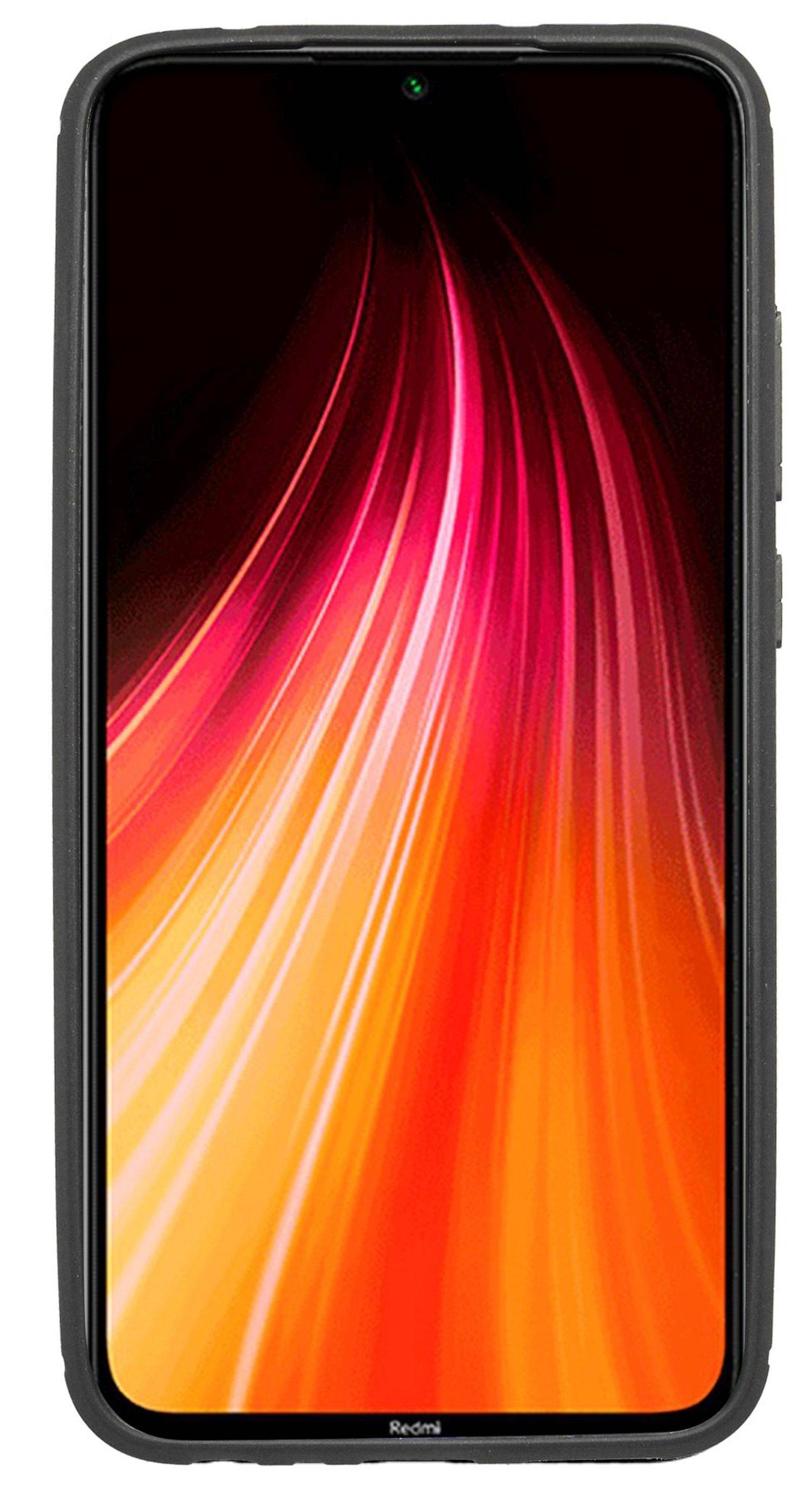 Silikon Hülle Carbon kompatibel mit XIAOMI REDMI NOTE 8 2021 TPU Case Soft Handyhülle Cover Schutzhülle Schwarz