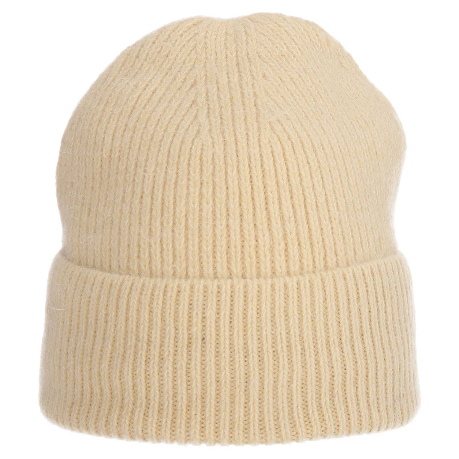 Wintermütze weicher Warmer Grobstrick Beanie Mütze Strickmütze Herren Damen Unisex Cremeweiß