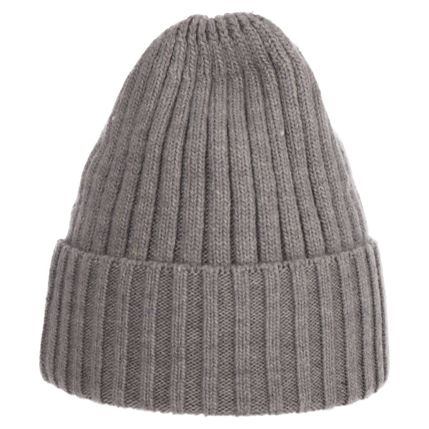 Wintermütze warm Winter Mütze Strick-Mütze Beanie-Mütze One-Size Herren Damen Unisex Grau