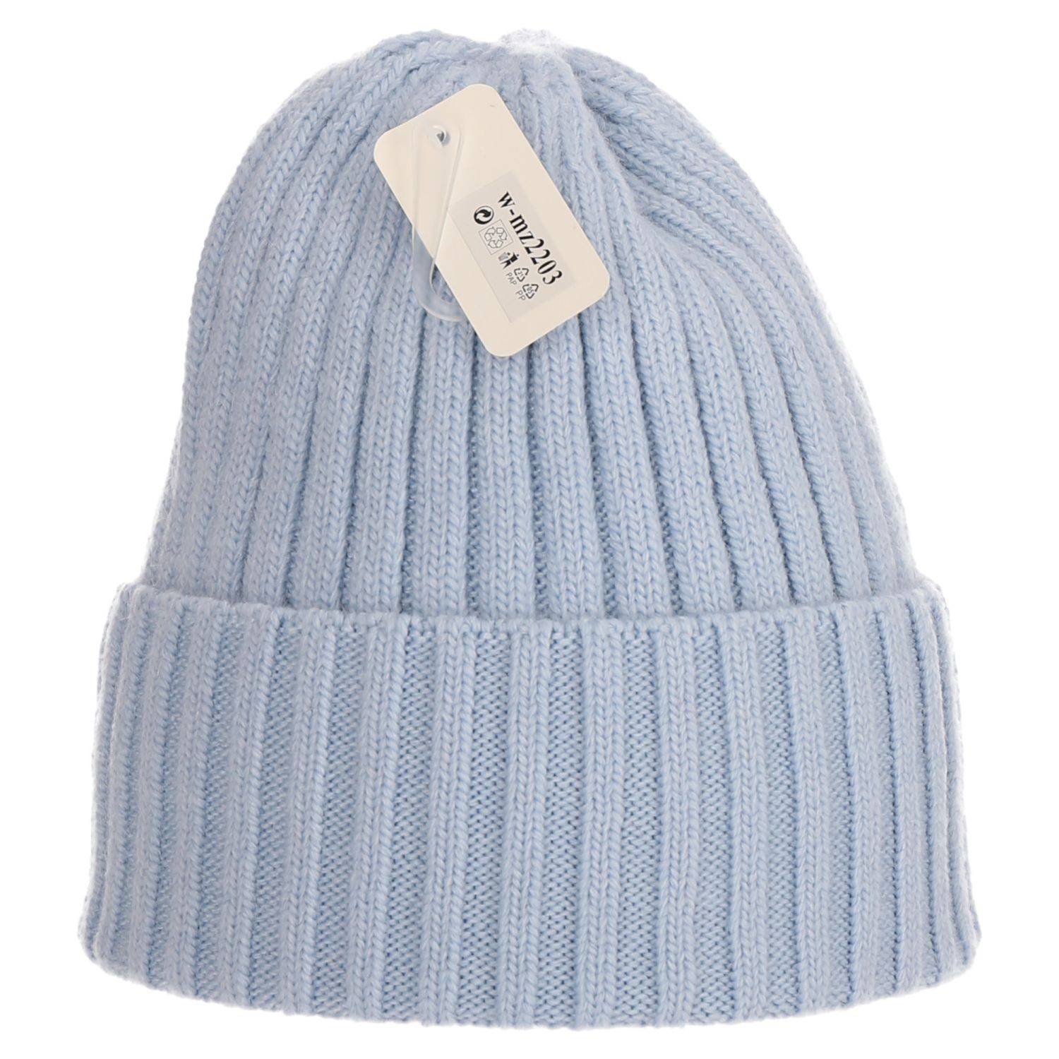 Wintermütze warm Winter Mütze Strick-Mütze Beanie-Mütze One-Size Herren Damen Unisex Hellblau