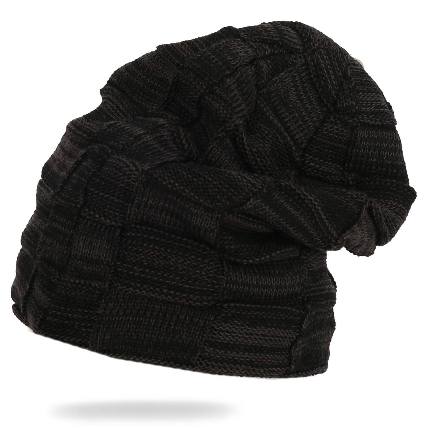 Wintermütze warm Winter Mütze Strick-Mütze Beanie-Mütze One-Size Herren Damen Unisex Schwarz