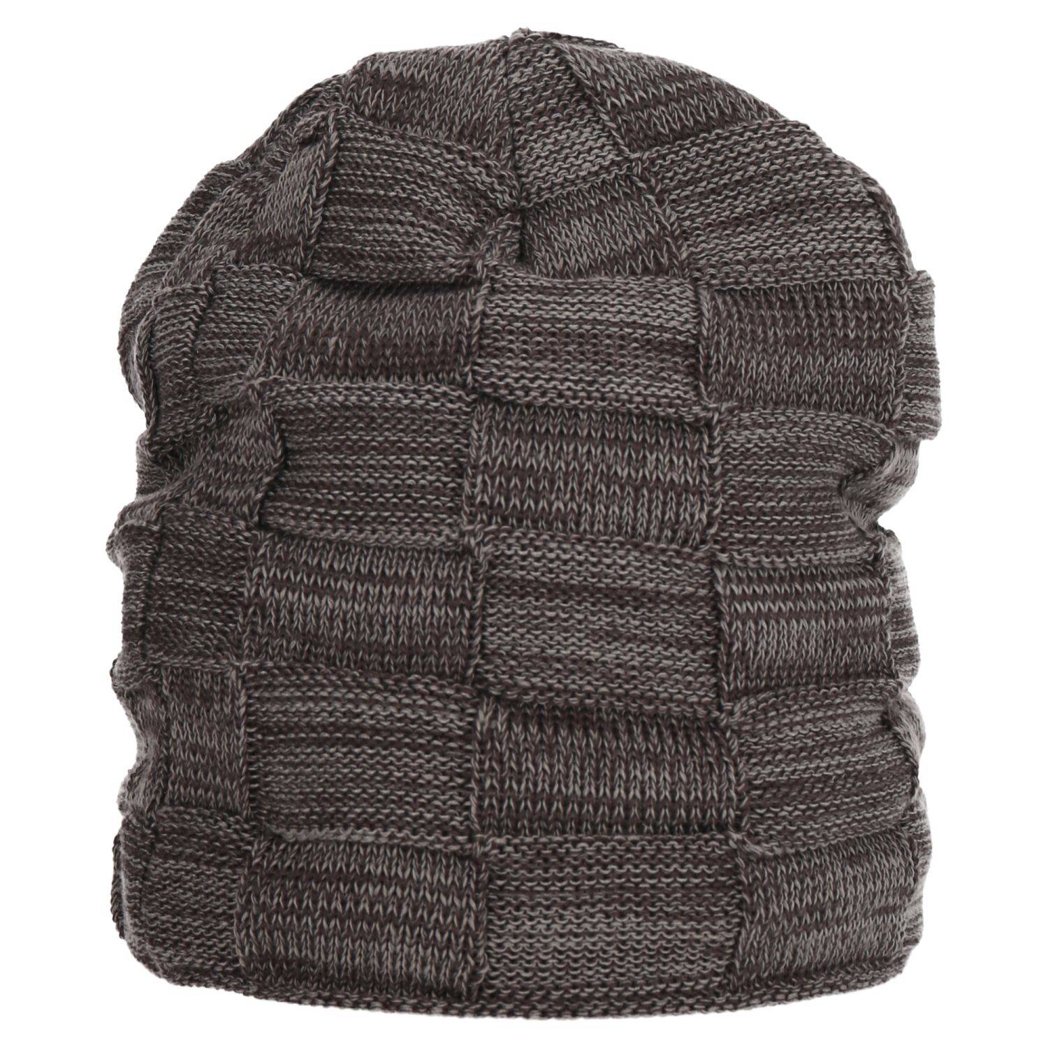 Wintermütze warm Winter Mütze Strick-Mütze Beanie-Mütze One-Size Herren Damen Unisex Grau