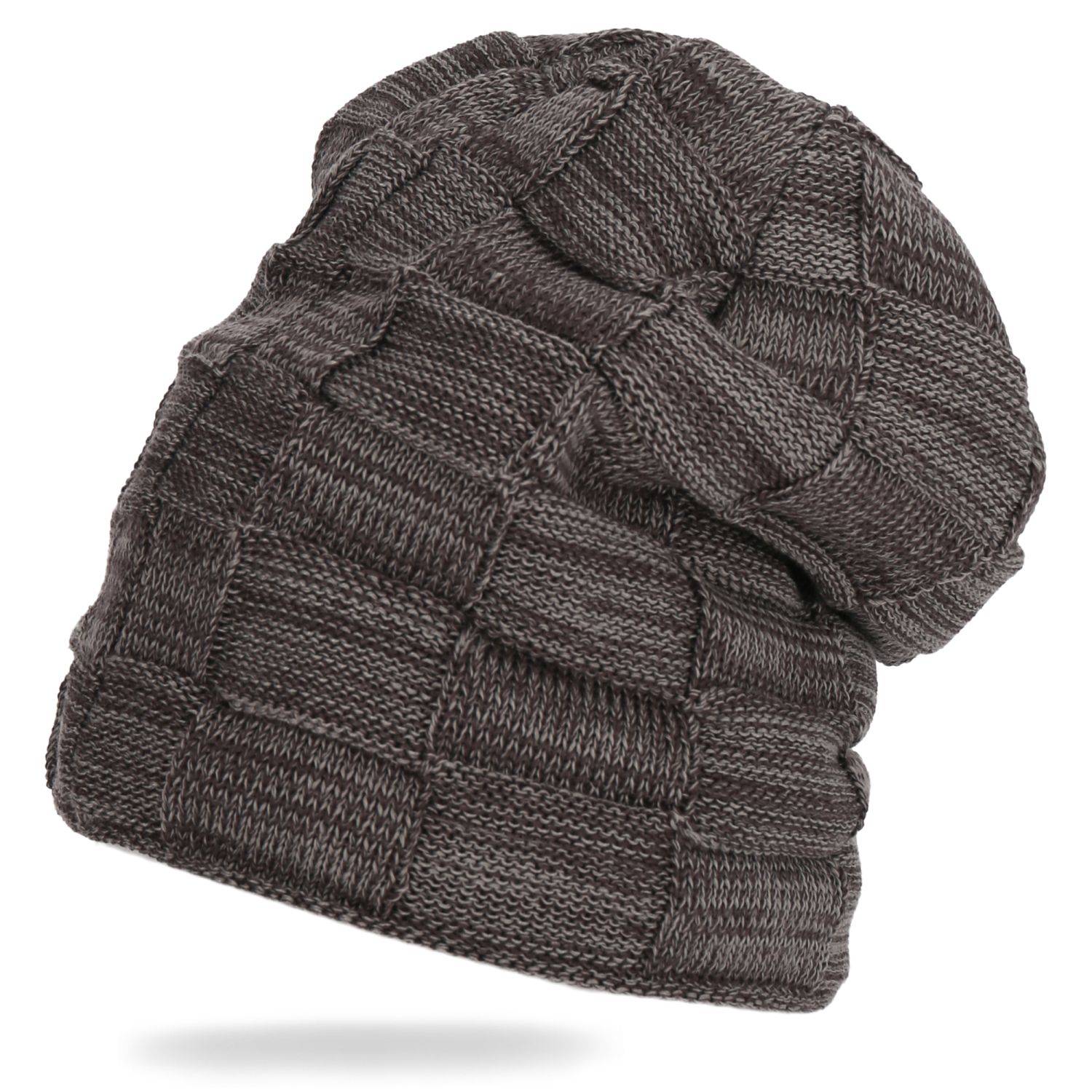 Wintermütze warm Winter Mütze Strick-Mütze Beanie-Mütze One-Size Herren Damen Unisex Grau