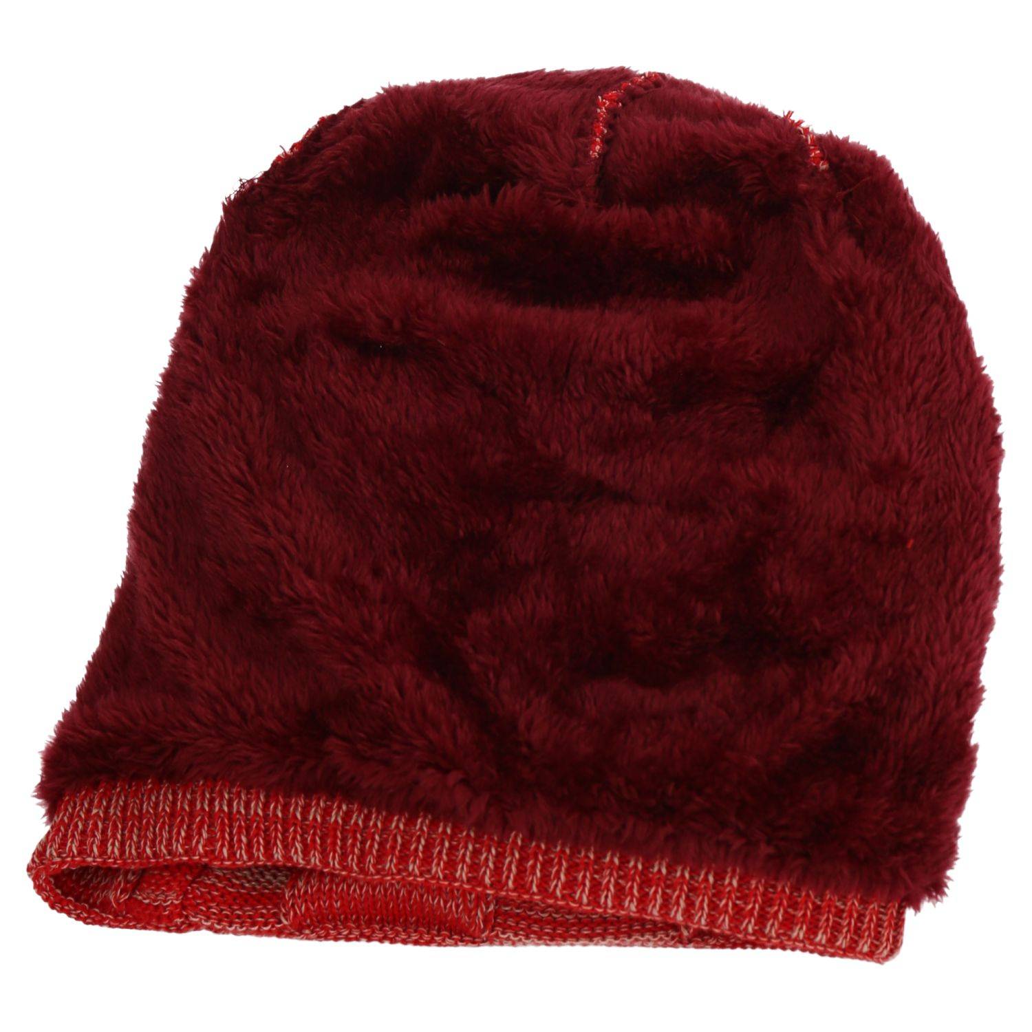 Wintermütze warm Winter Mütze Strick-Mütze Beanie-Mütze One-Size Herren Damen Unisex Rot