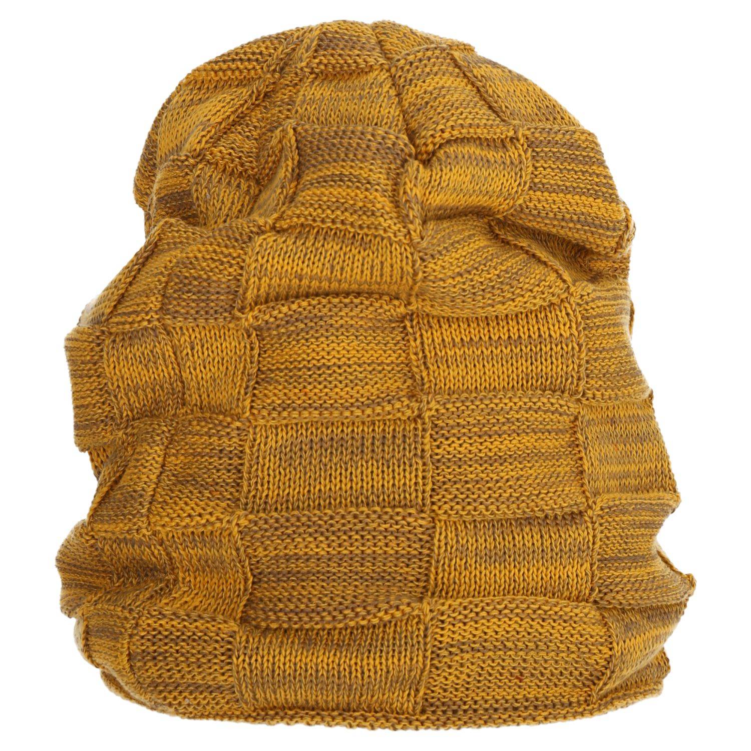 Wintermütze warm Winter Mütze Strick-Mütze Beanie-Mütze One-Size Herren Damen Unisex Gelb