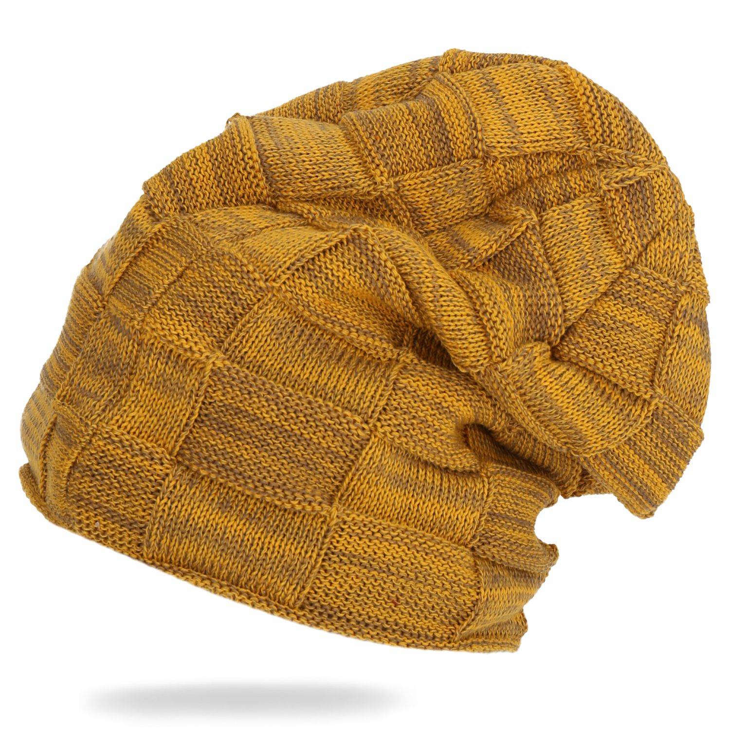 Wintermütze warm Winter Mütze Strick-Mütze Beanie-Mütze One-Size Herren Damen Unisex Gelb