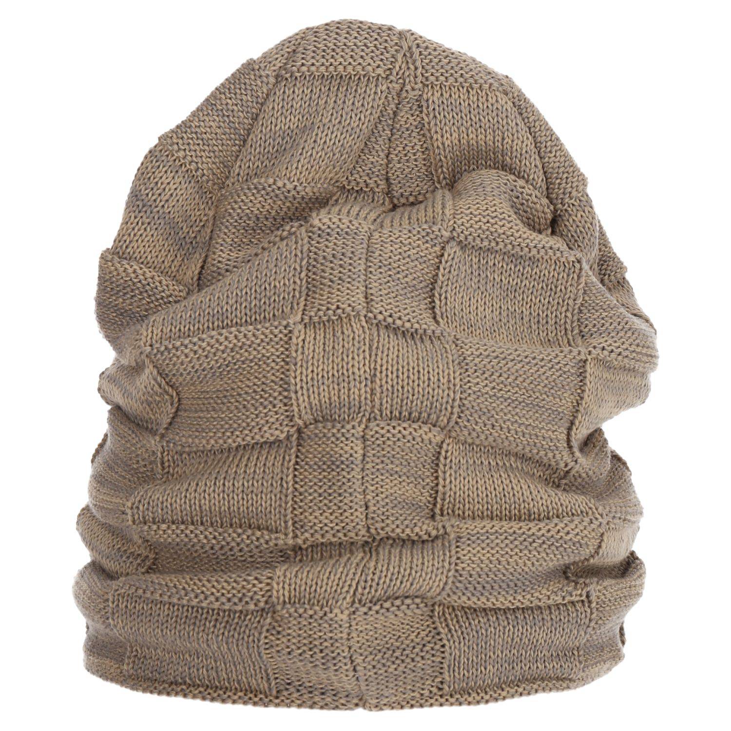 Wintermütze warm Winter Mütze Strick-Mütze Beanie-Mütze One-Size Herren Damen Unisex Beige-Blau