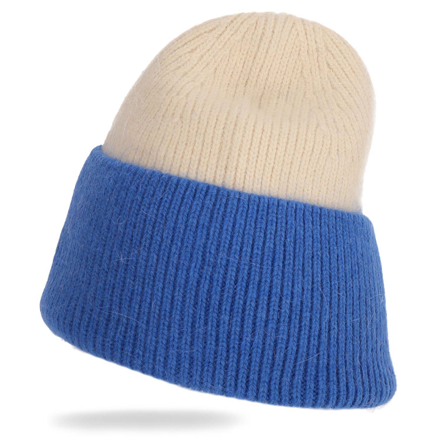 Wintermütze warm Winter Mütze Strick-Mütze Beanie-Mütze One-Size Herren Damen Unisex Blau