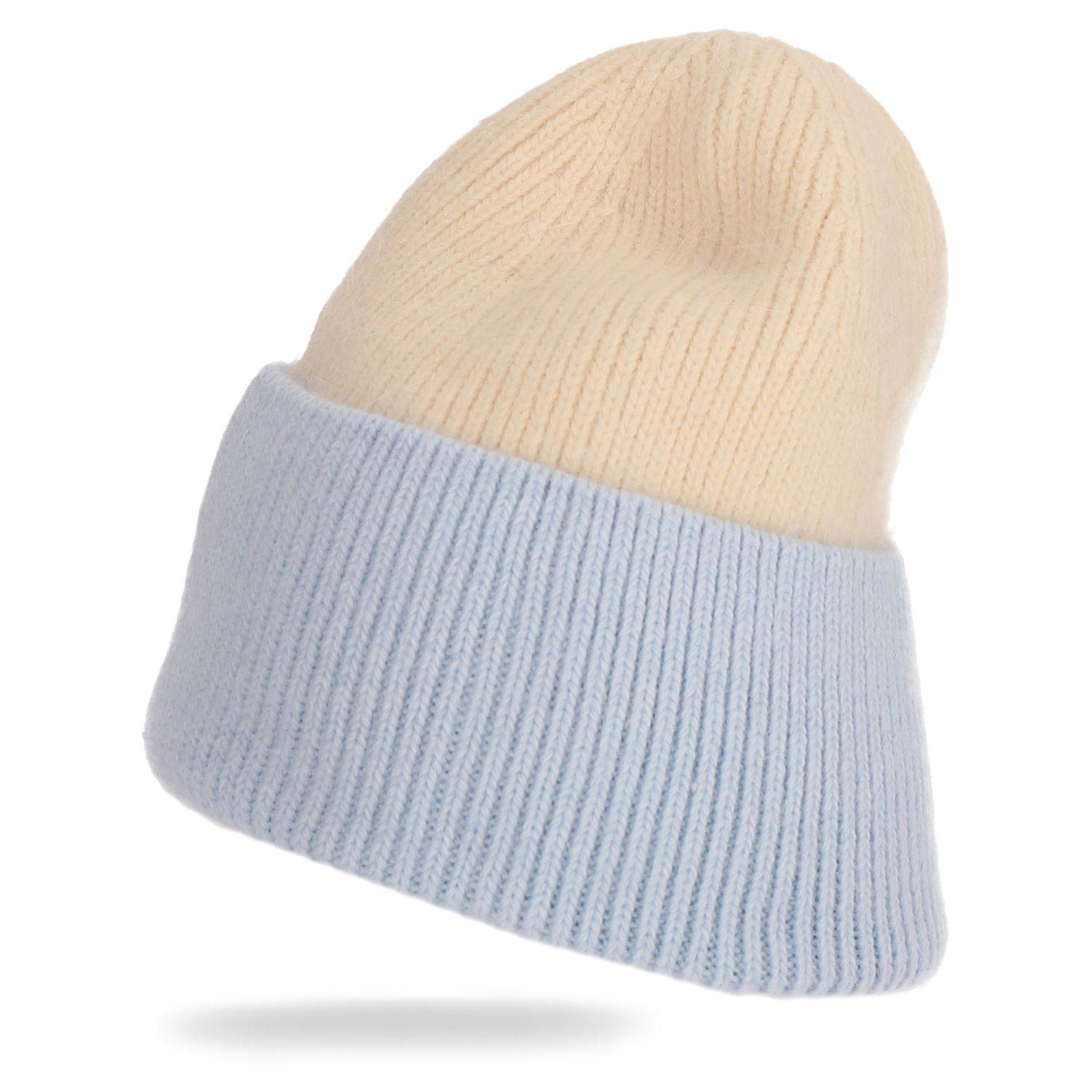Wintermütze warm Winter Mütze Strick-Mütze Beanie-Mütze One-Size Herren Damen Unisex Hellblau