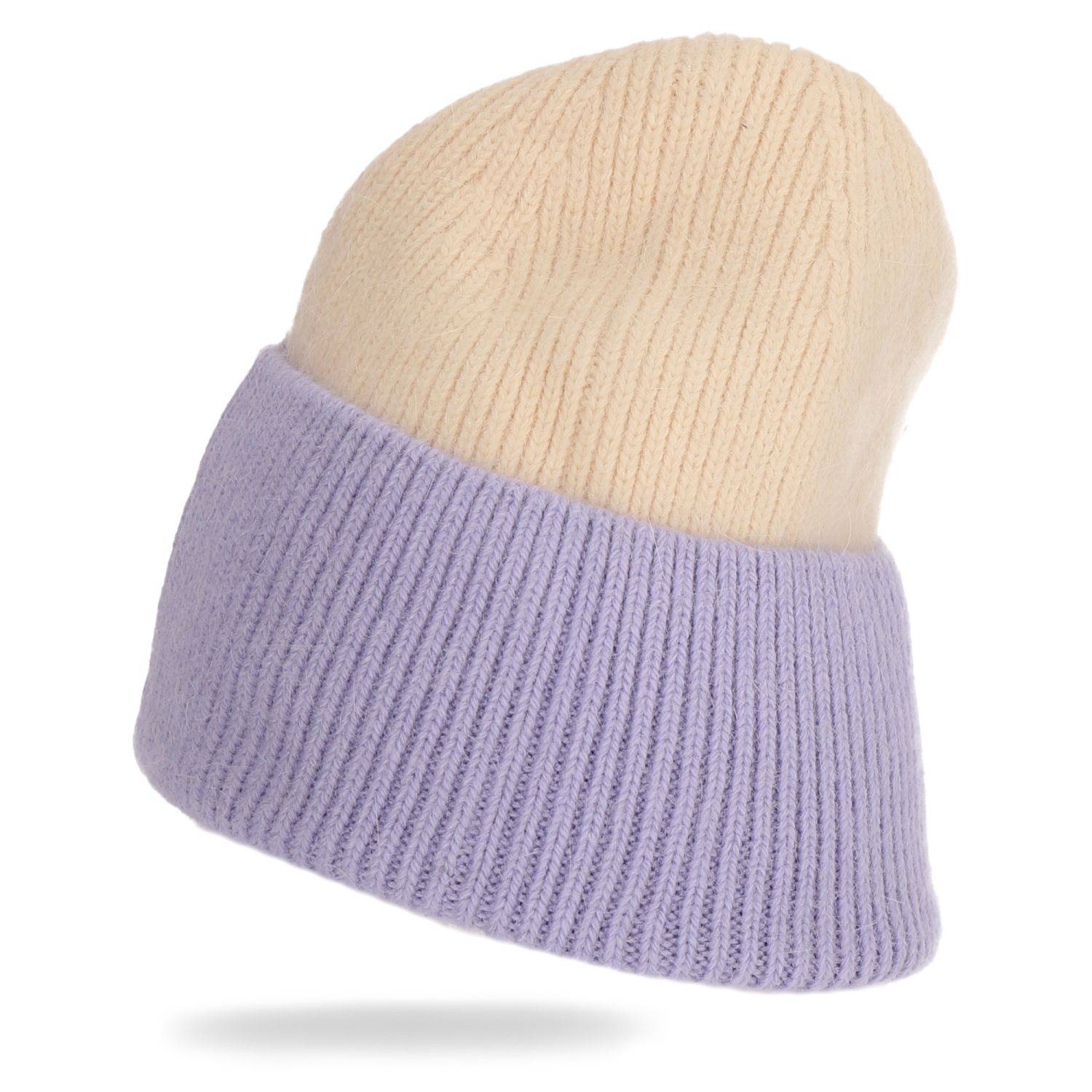 Wintermütze warm Winter Mütze Strick-Mütze Beanie-Mütze One-Size Herren Damen Unisex Lila