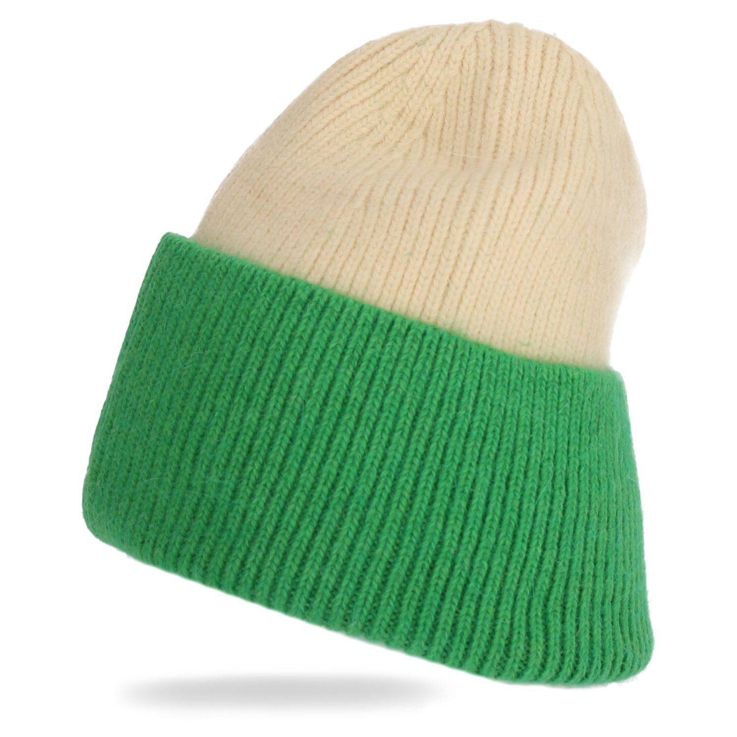 Wintermütze warm Winter Mütze Strick-Mütze Beanie-Mütze One-Size Herren Damen Unisex Grün