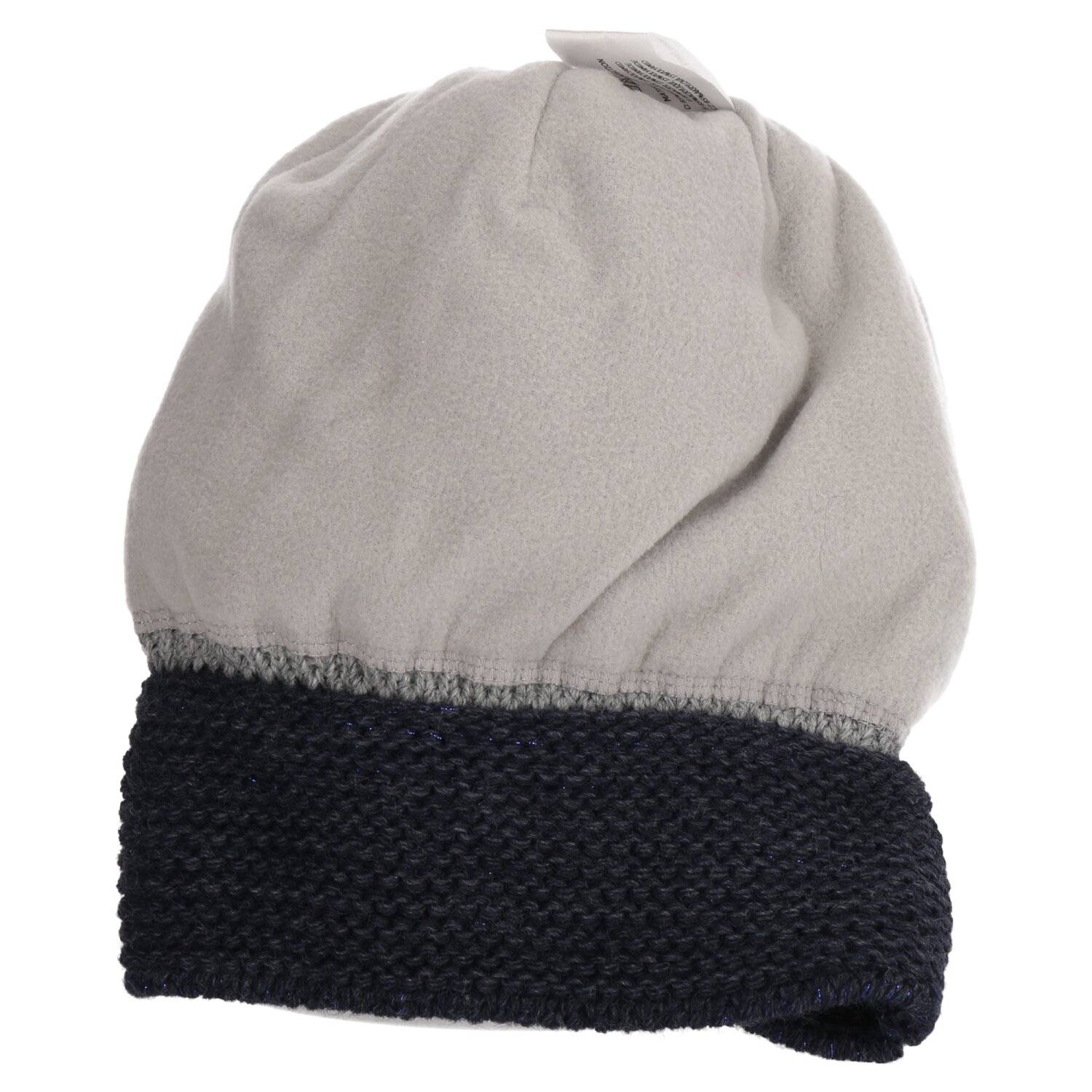 Faera Wintermütze gefüttert mit Fleece-Futter Kunstfell Bommel-Mütze Strick-Mütze Damen Herren One-Size 12 Blau