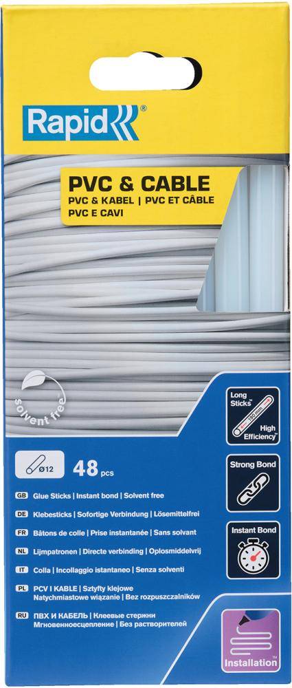 Klebesticks PVC/Kabel Ø 12 x 190 mm 48 Stk. Karton Rapid