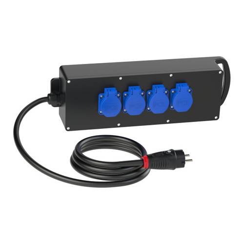 PC ELECTRIC 9441010 - Mobilverteiler "STEYREGG MV" (Eingang: 1x VG-Stecker 230V/16A/2-pol+PE + 2m Kabel | Ausgang: 4x