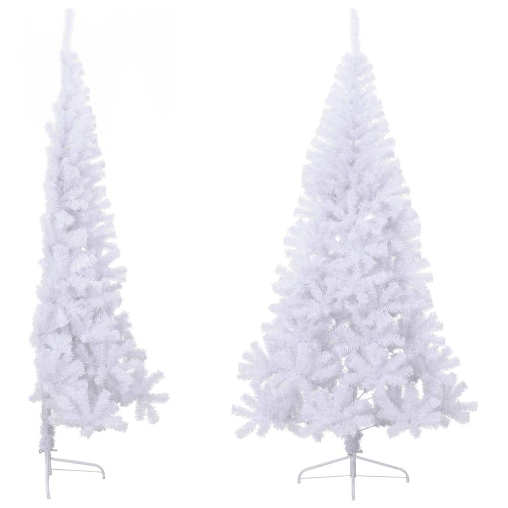 vidaXL Künstlicher Halb-Weihnachtsbaum mit Ständer Weiß 240 cm PVC