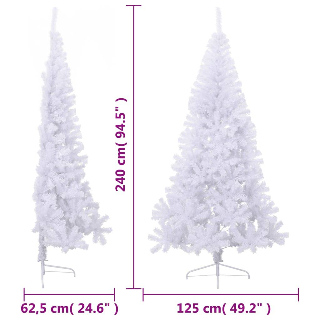 vidaXL Künstlicher Halb-Weihnachtsbaum mit Ständer Weiß 240 cm PVC