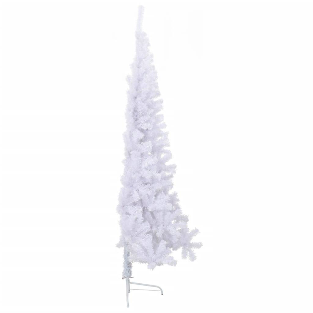 vidaXL Künstlicher Halb-Weihnachtsbaum mit Ständer Weiß 240 cm PVC