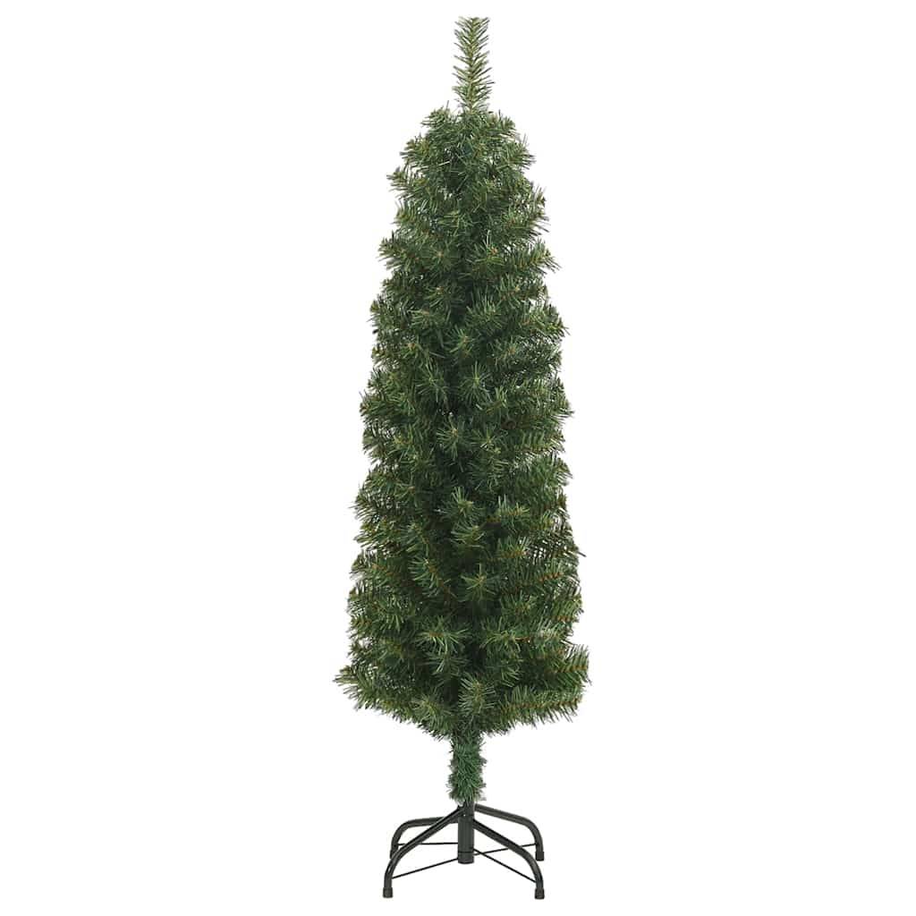 vidaXL Künstlicher Weihnachtsbaum Schlank mit Ständer Grün 120 cm PVC