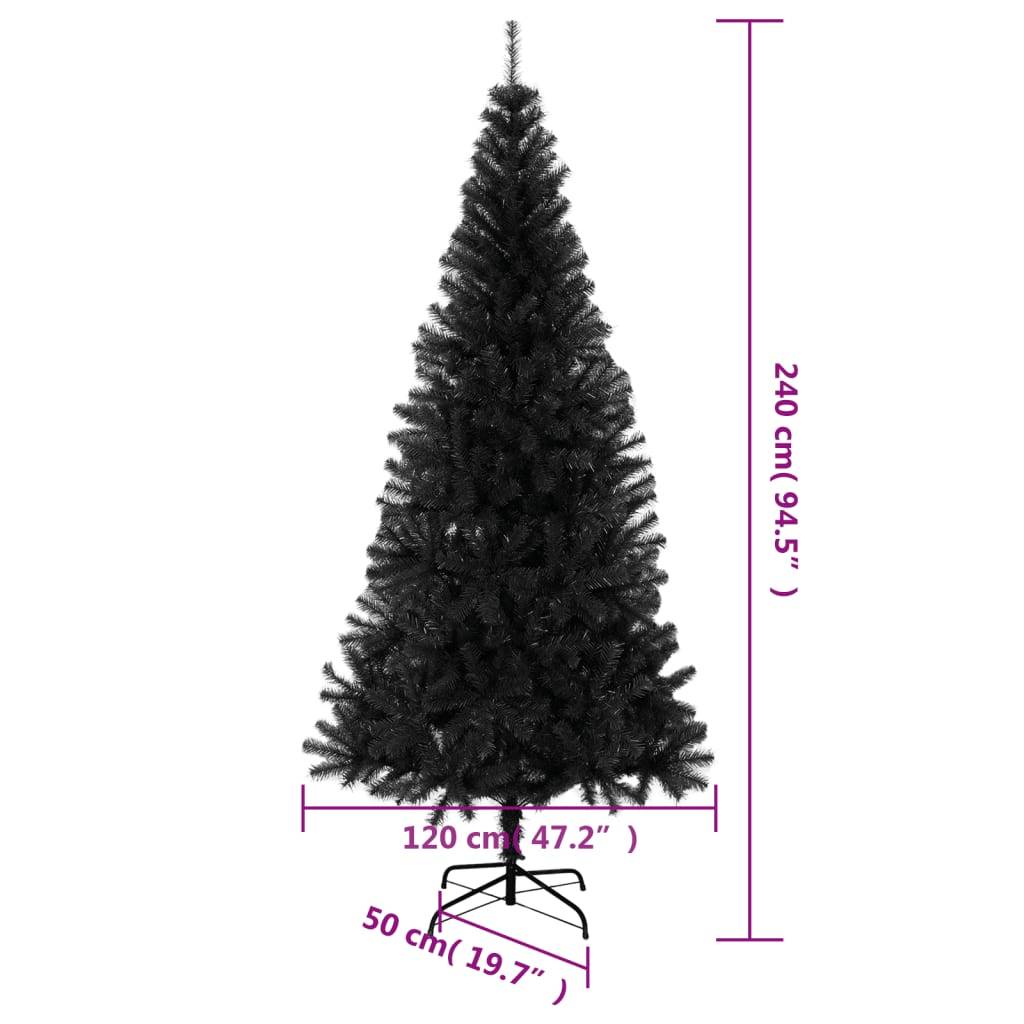 vidaXL Künstlicher Weihnachtsbaum mit Ständer Schwarz 240 cm PVC