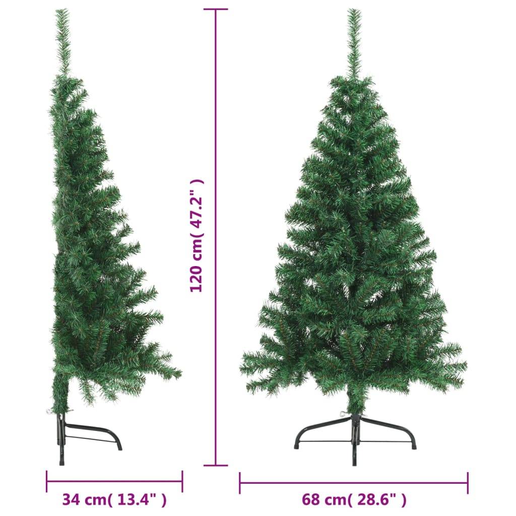 vidaXL Künstlicher Halb-Weihnachtsbaum mit Ständer Grün 120 cm PVC