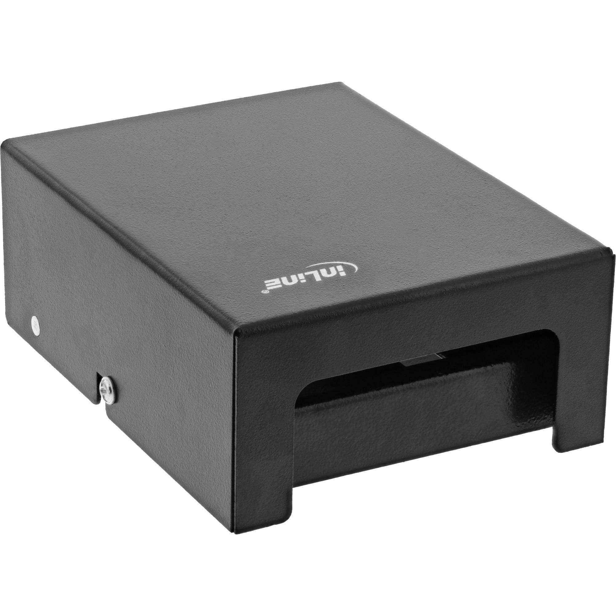 INLINE - Patchfeld-Dose Aufputz für 4x Keystone RJ45 - Metall - schwarz RAL9005