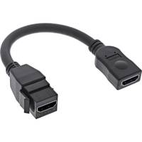 INLINE - HDMI Keystone Adapterkabel 4K/60Hz - HDMI A Buchse/Buchse - schwarz - 0,2m