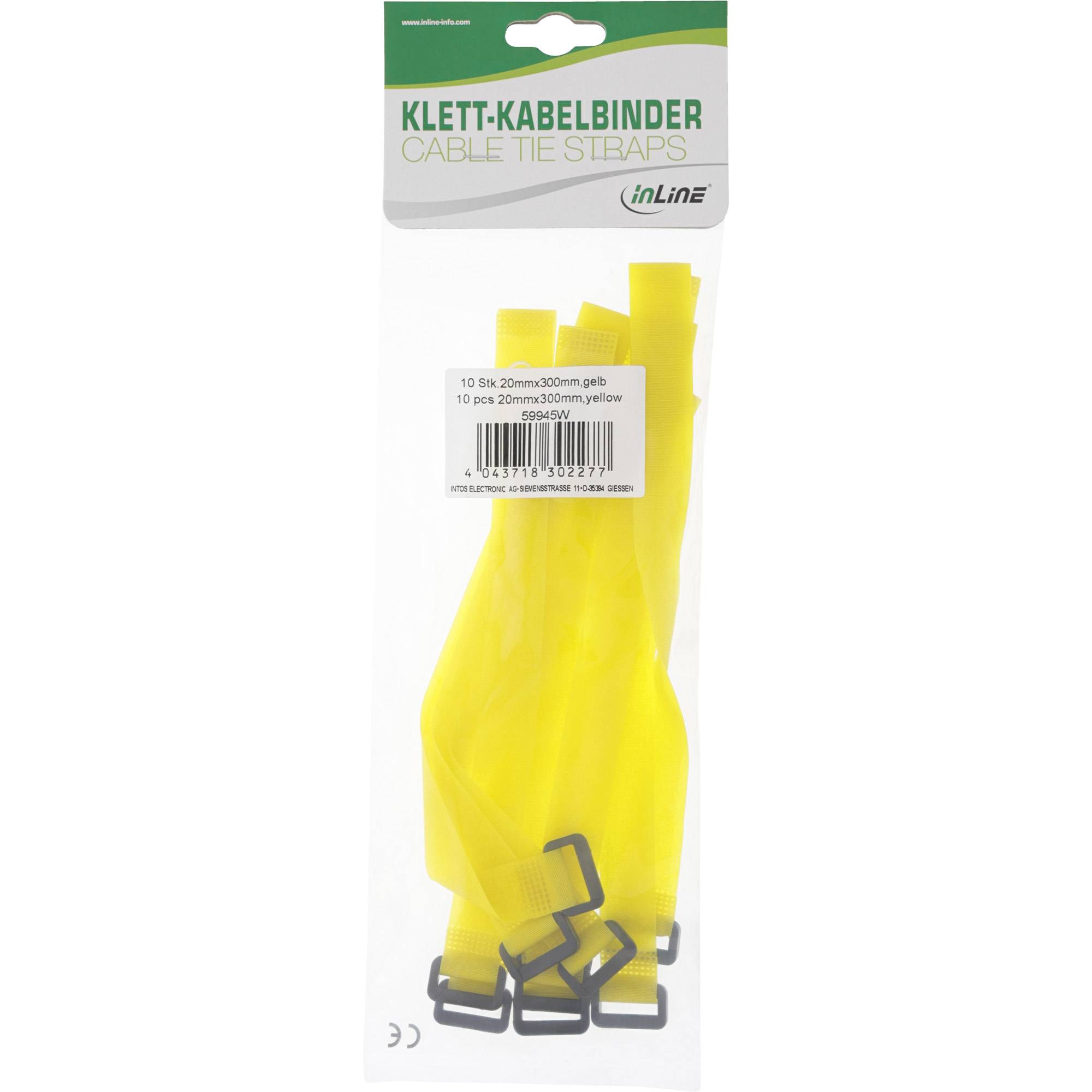 INLINE - Klettschlaufen 20x300mm - 10er - gelb