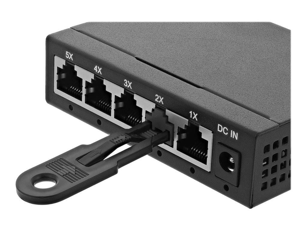 INLINE - RJ45 Portblocker - Starterset mit 10 Blocker und Schlüssel - schwarz
