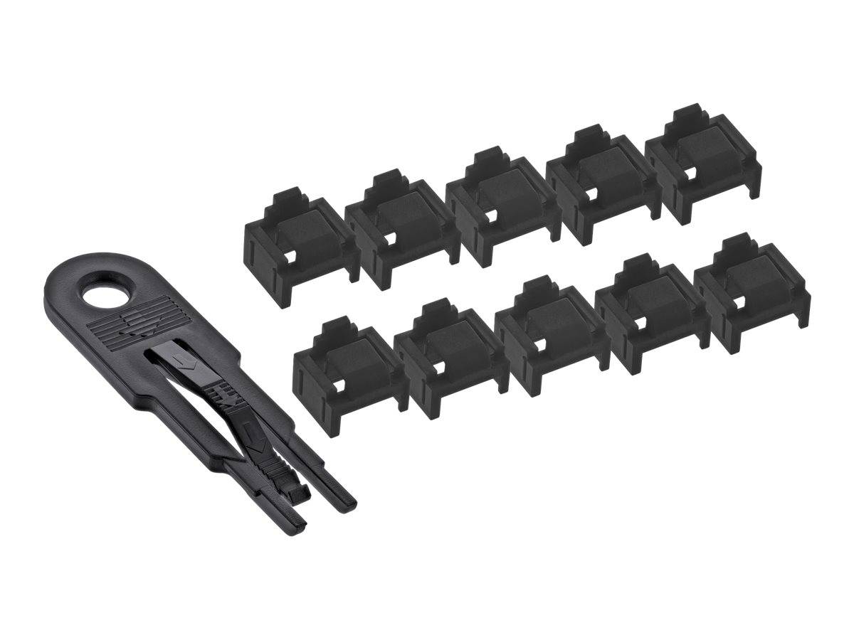 INLINE - RJ45 Portblocker - Starterset mit 10 Blocker und Schlüssel - schwarz