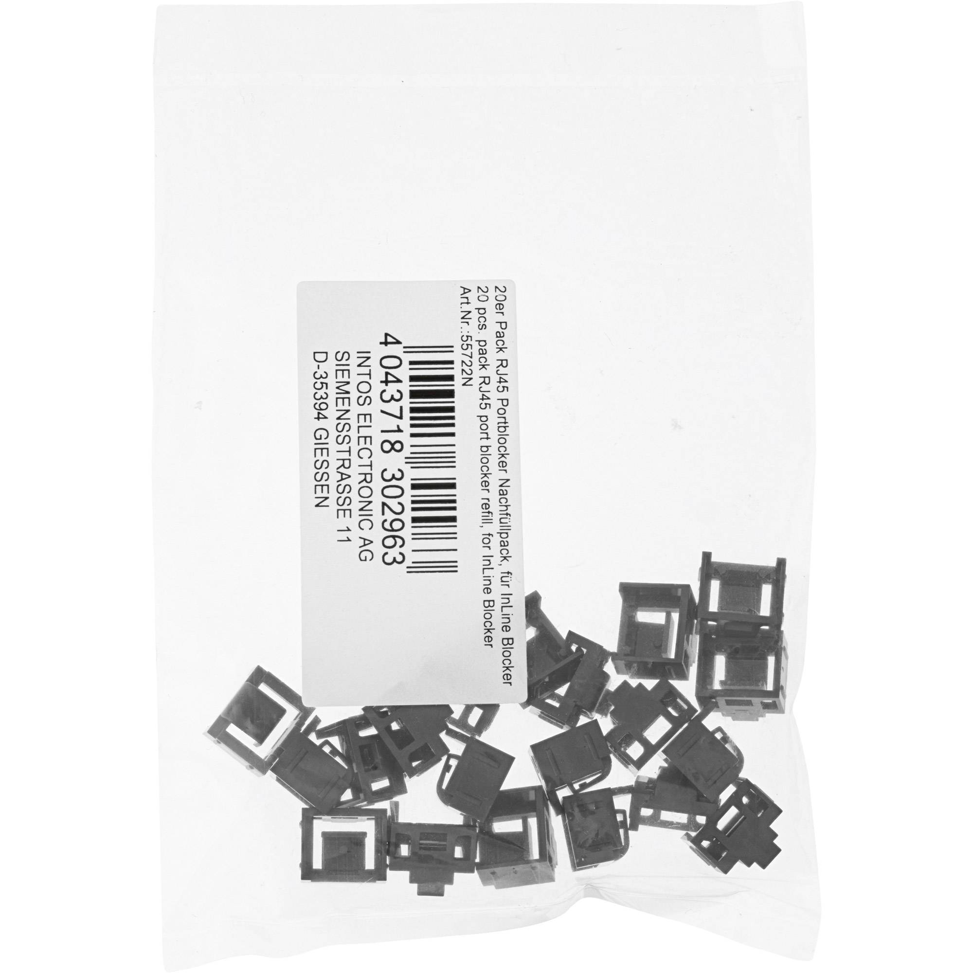 INLINE - RJ45 Portblocker - 20 Blocker Nachfüllpack - schwarz