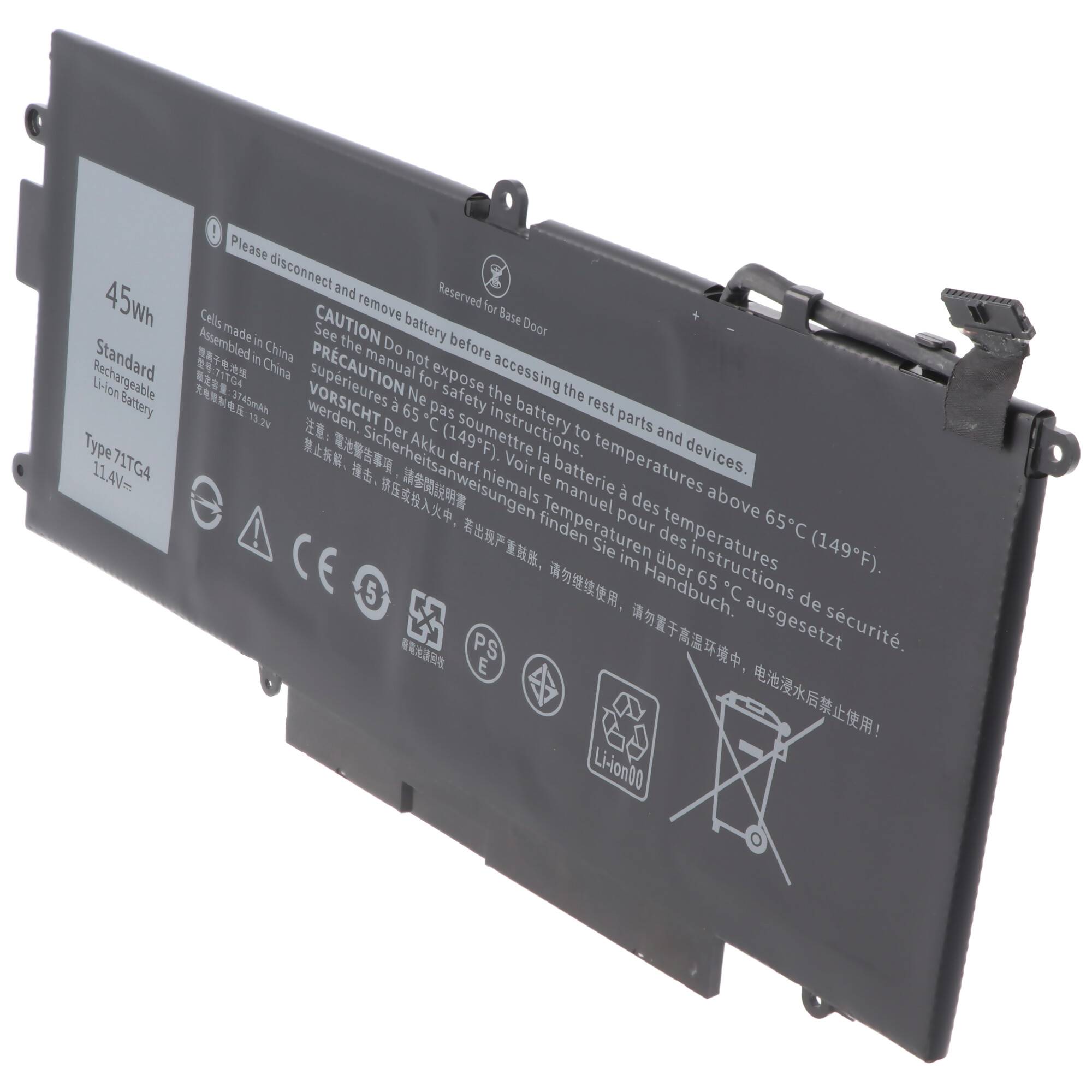 Akku passend für Dell Latitude 5289, Li-ion, 11,4V, 3950mAh, 45Wh