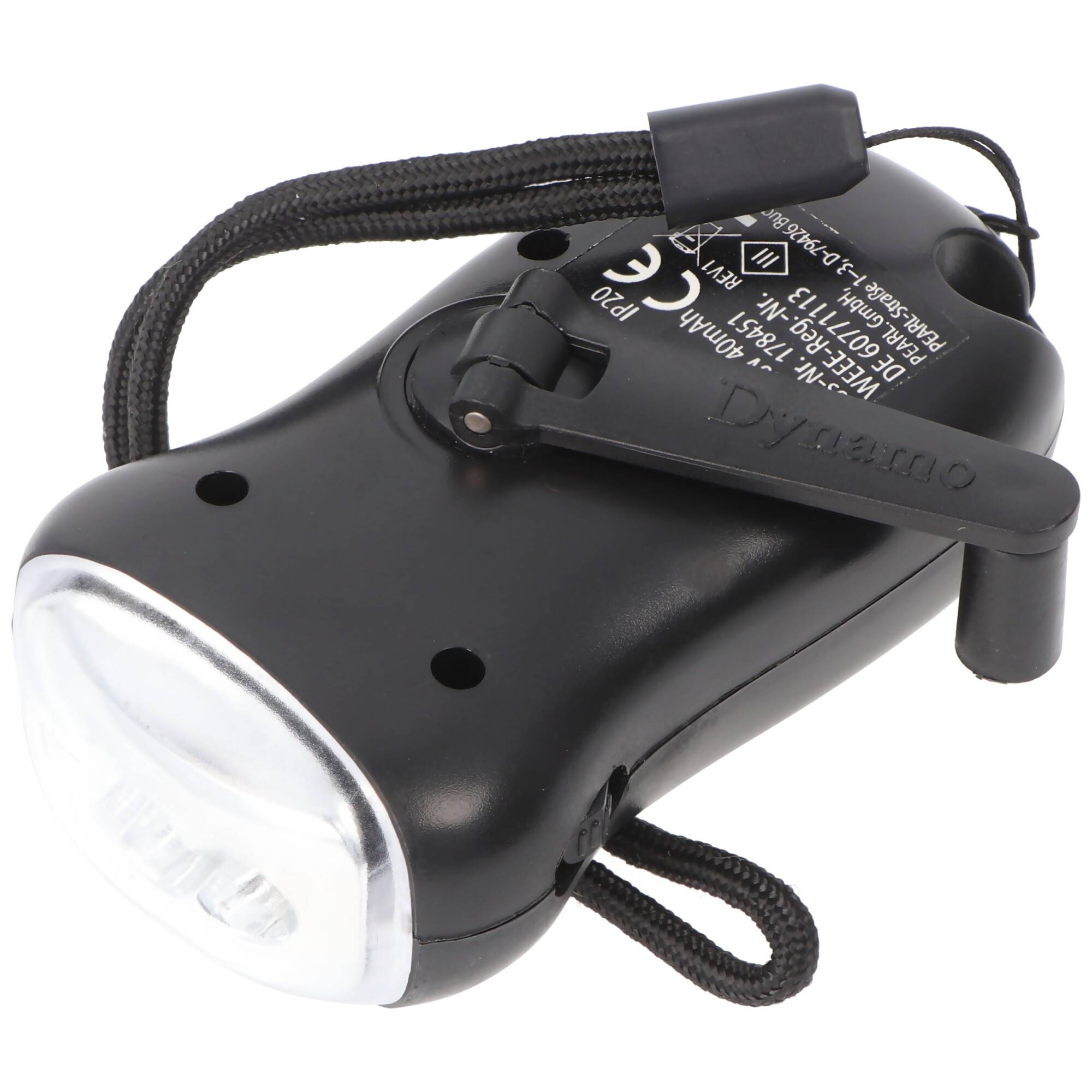 Dynamo Taschenlampe mit 3 LED, mit Ladekurbel, mit Solarladefunktion