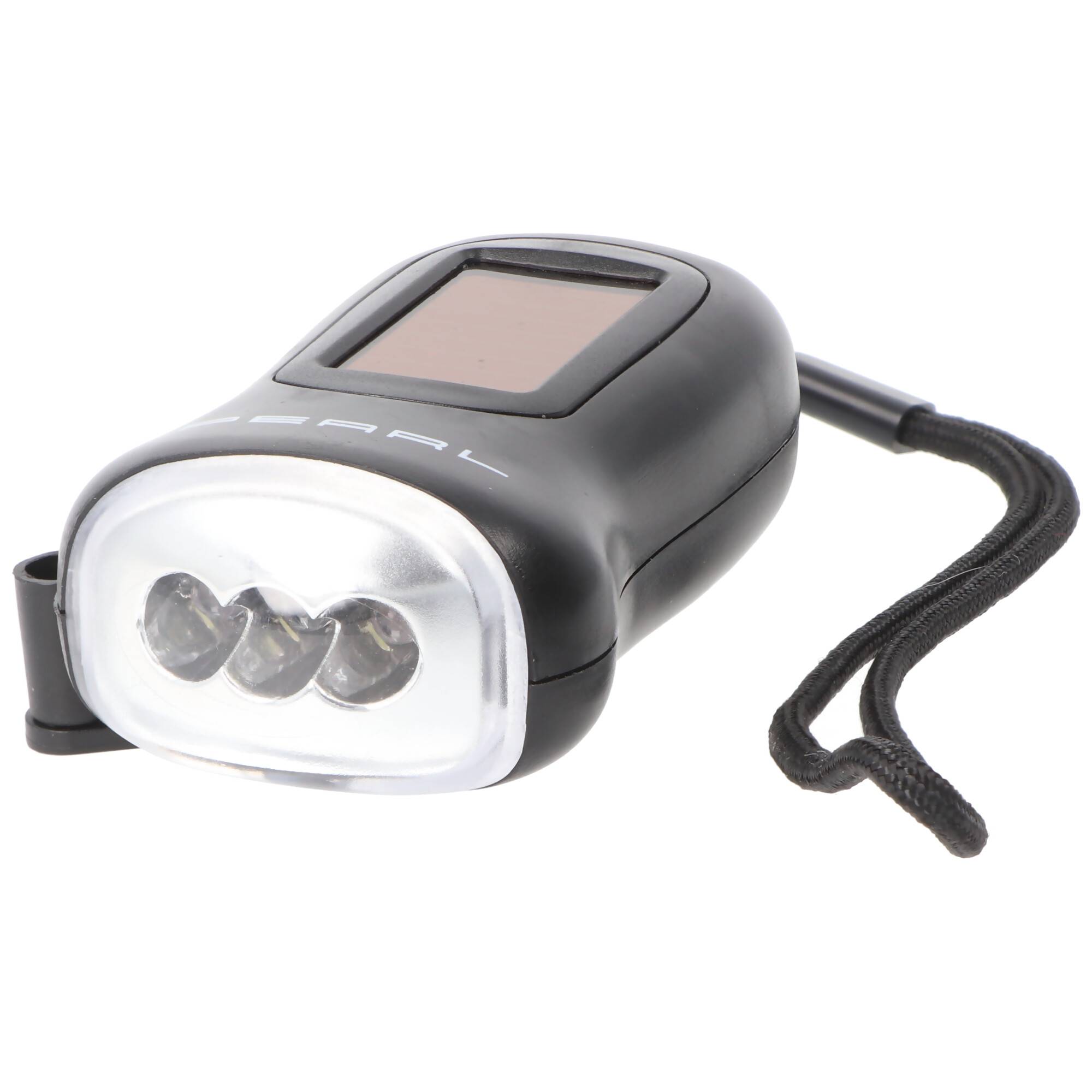 Dynamo Taschenlampe mit 3 LED, mit Ladekurbel, mit Solarladefunktion
