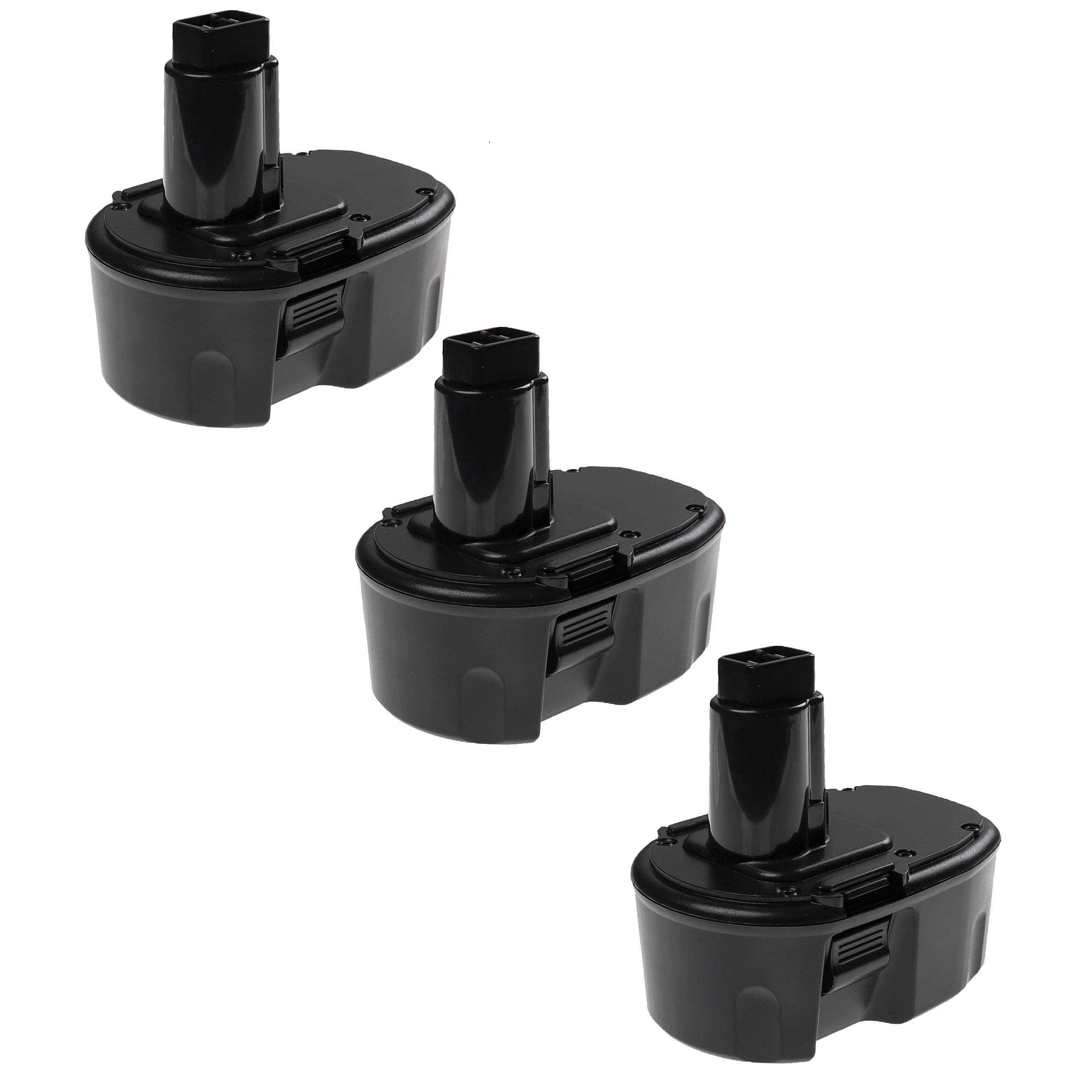 EXTENSILO 3x Akku Ersatz für Dewalt W9091 für Werkzeug (3300 mAh, NiMH, 14,4 V)