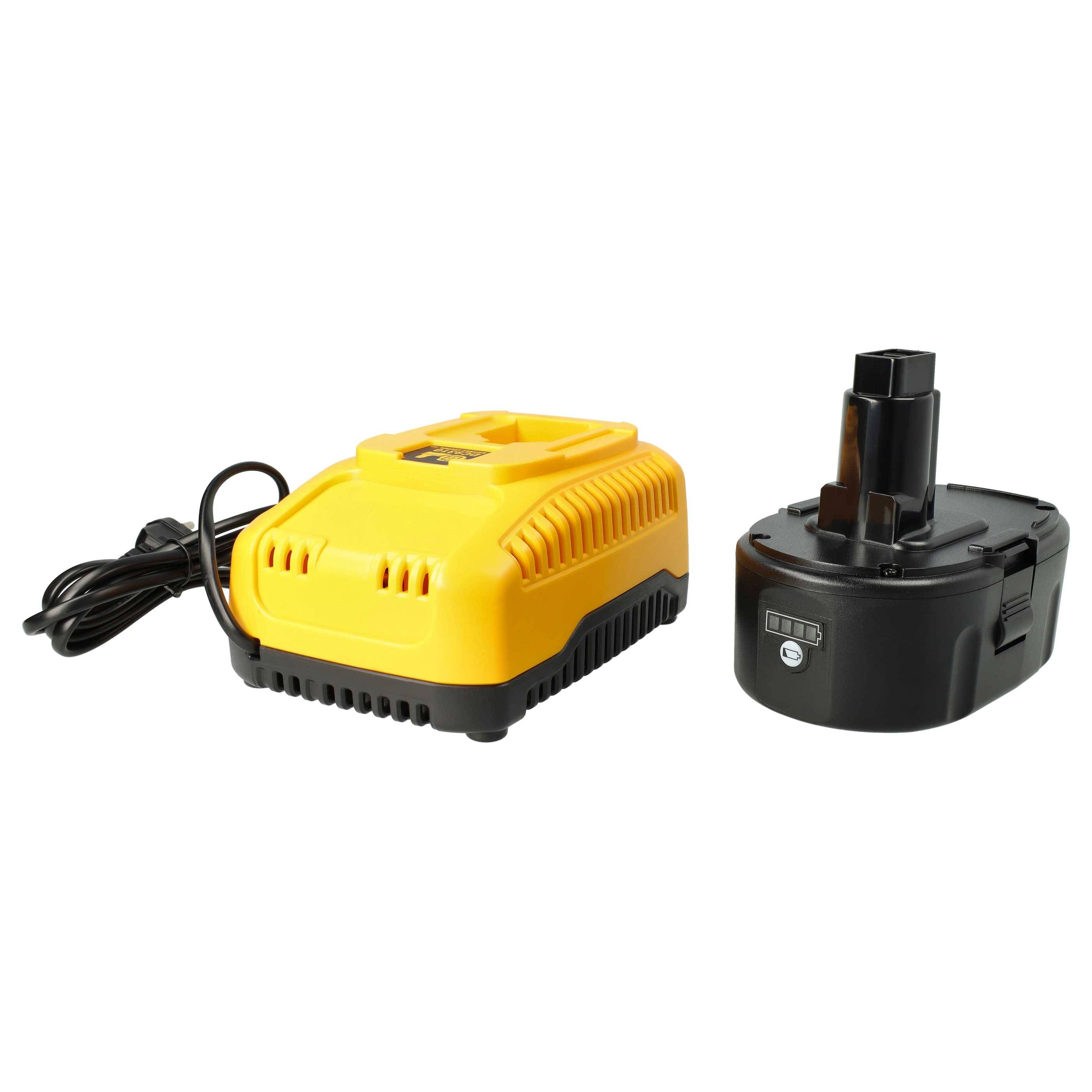 vhbw Akku Ersatz für Dewalt DC9180 für Elektrowerkzeug (4000 mAh, Li-Ion, 18 V) + Ladegerät