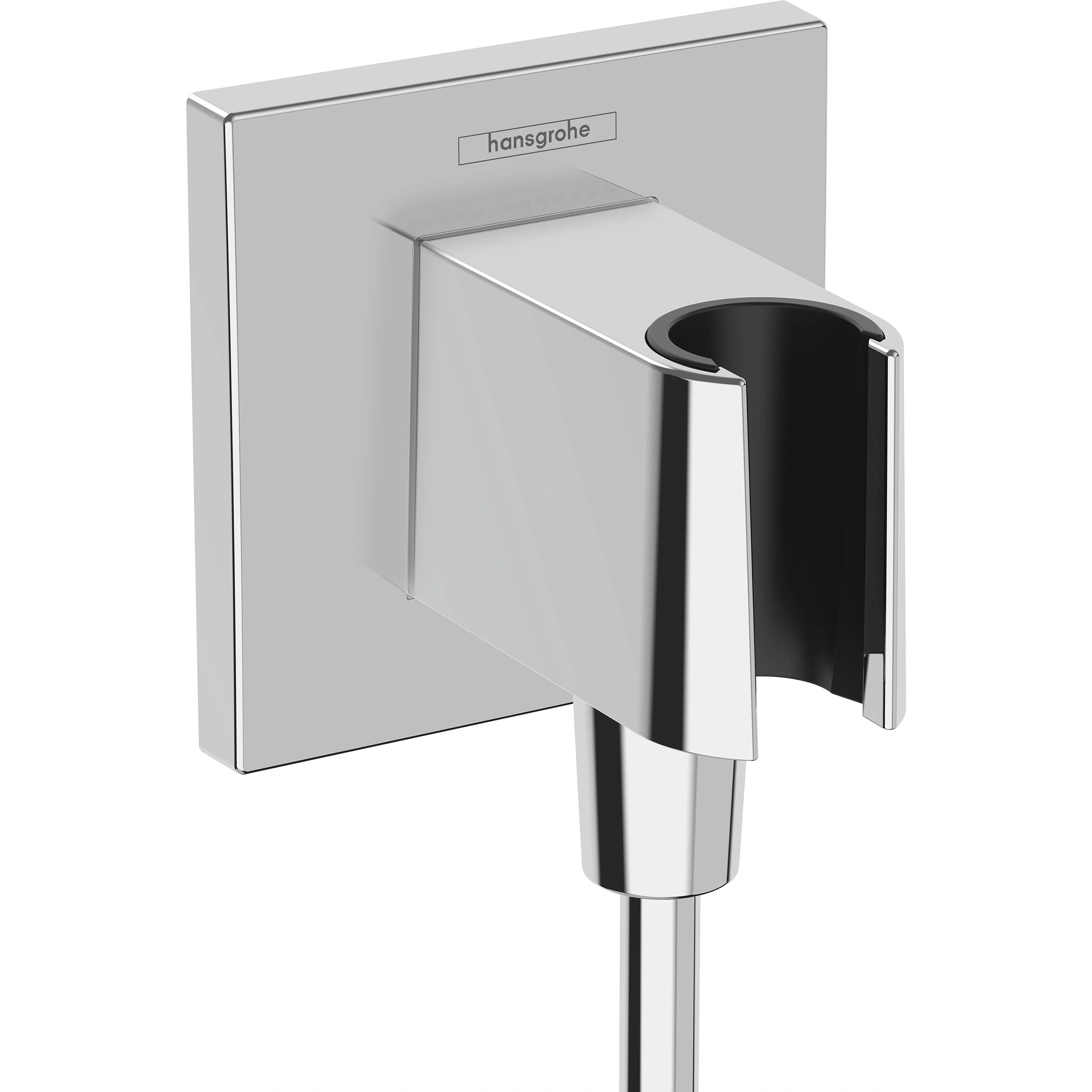 hansgrohe Wandanschluss, FixFit E, mit Brausehalter, G1/2, Kunststoff, chrom, 1 Stk.