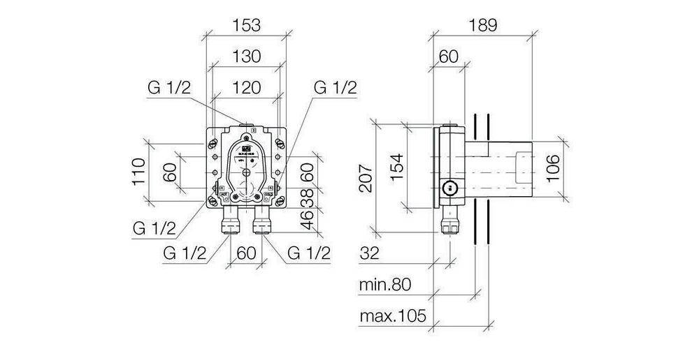 Dornbracht Dornb UP-Einbaukörper für UP-Einhandbatterie
