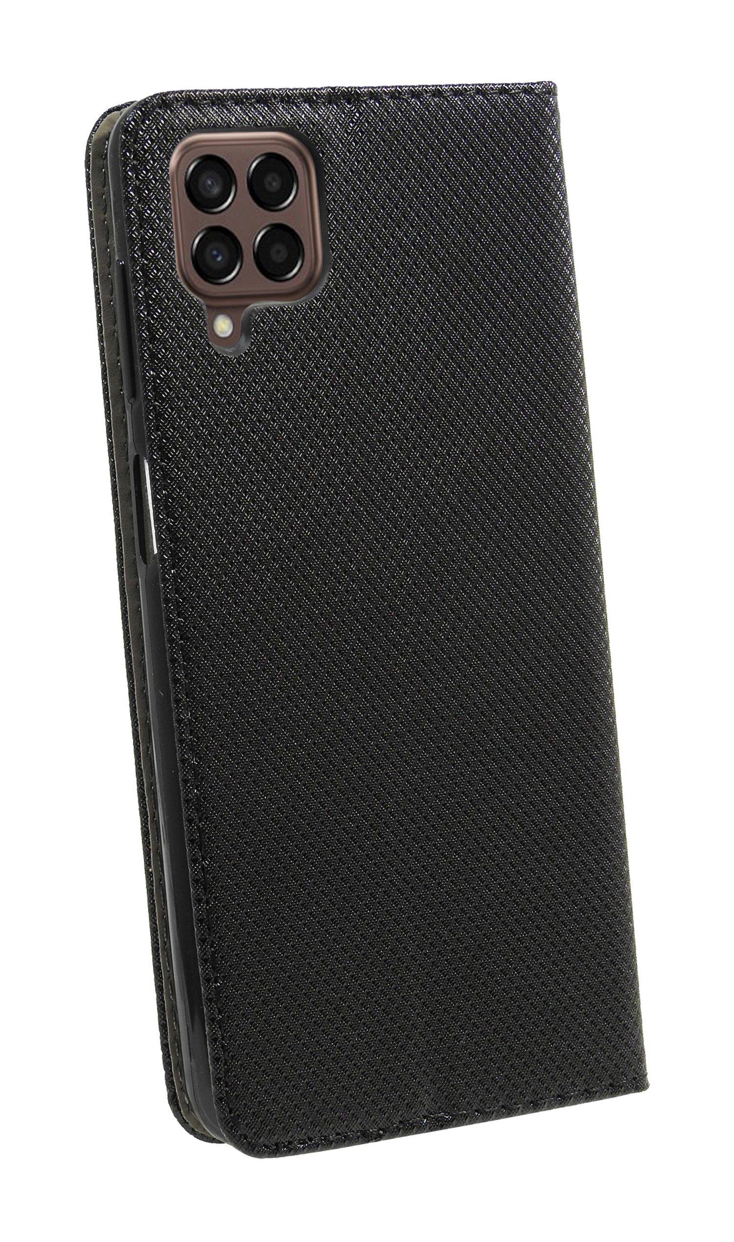 Buch Tasche "Smart" für Samsung Galaxy M33 Handy Hülle Etui Brieftasche Schutzhülle mit Standfunktion Kartenfach Schwarz