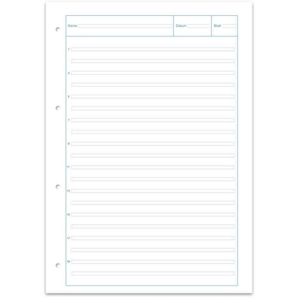 Arbeitsblätterblock 3 Style A4 80g/qm 50 Blatt Doppellinien