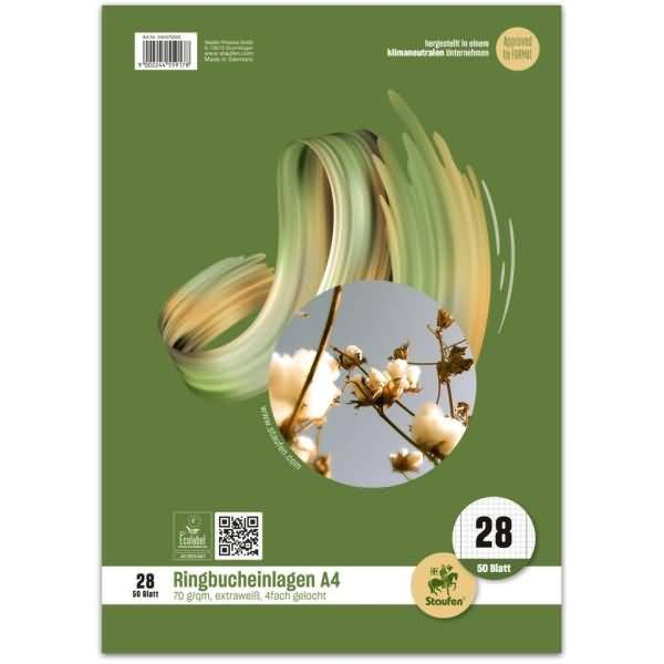 Ringbucheinlage Style A4 70 g/qm 50 Blatt kariert mit Doppelrand