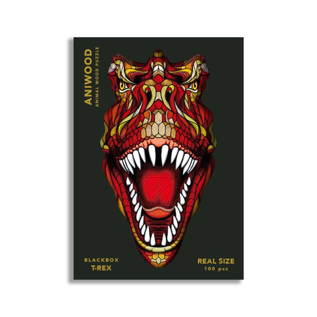 ANIWOOD Puzzle T-Rex S 100 Teile, Holz (16 x 22,8 x 3 cm), 100-teilig (1 Set)