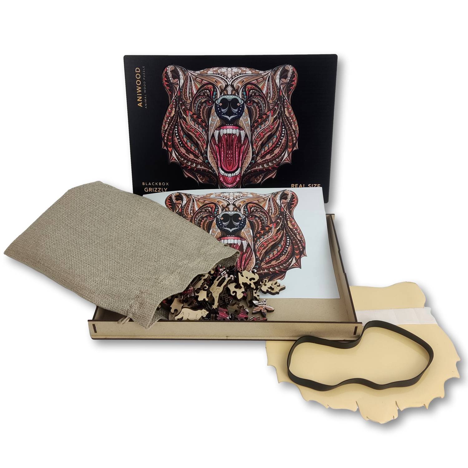 ANIWOOD Puzzle Bär M 150 Teile, Holz (22,2 x 31,5 x 3 cm), 150-teilig (1 Set)