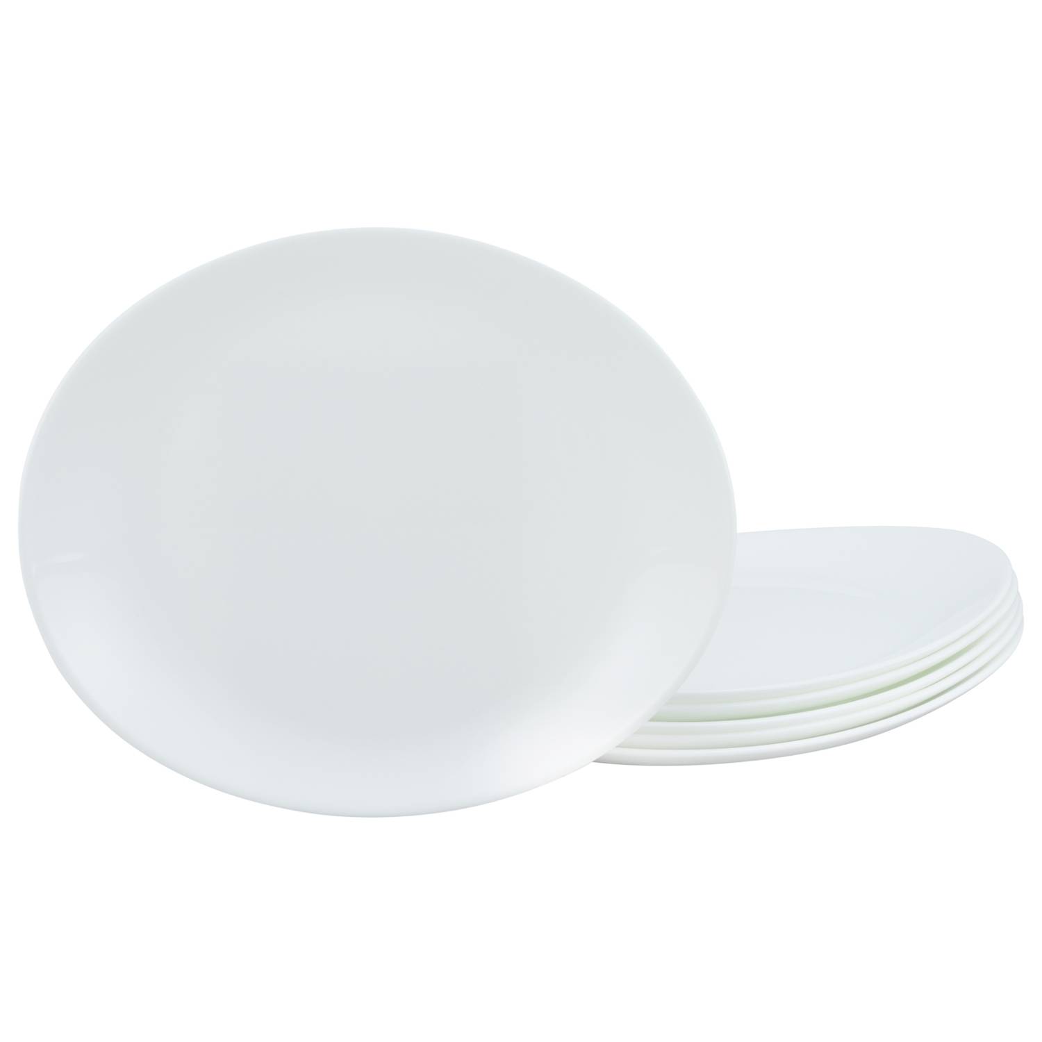 CreaTable 23793 Italian Party Schnitzelteller, Opalglas, 30 x 26 cm, weiß, 6-teilig (1 Set)