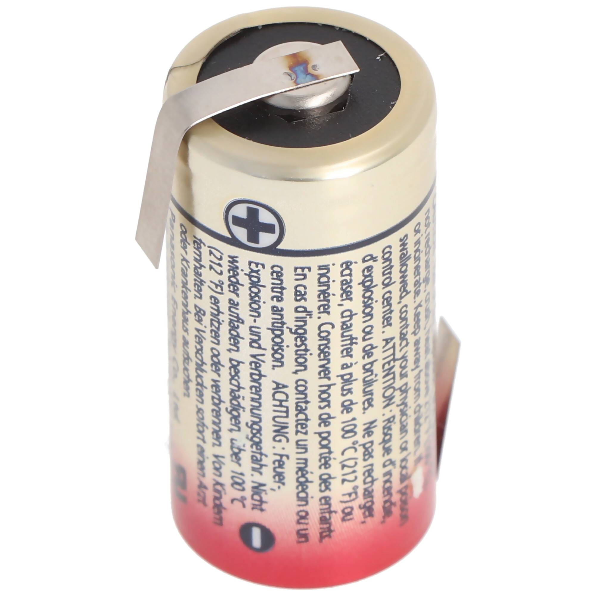 Panasonic Photo Power CR123A Lithium Batterie 3 Volt Lithium Batterie, wählbar mit Lötfahnen in Z-Form und in U-Form Löt