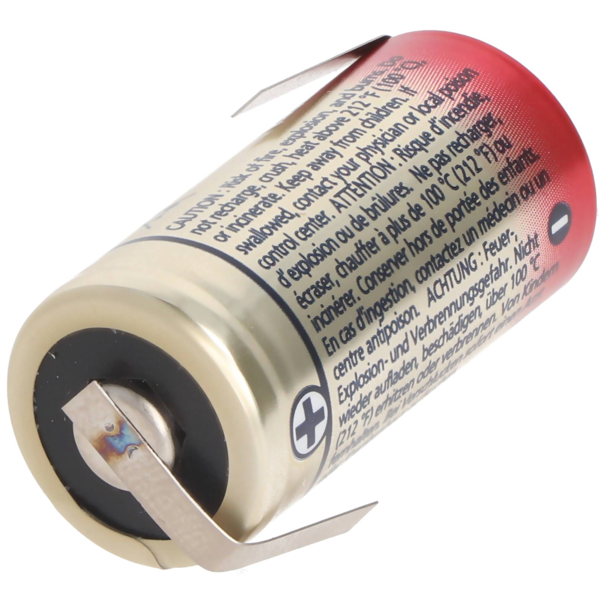 Panasonic Photo Power CR123A Lithium Batterie 3 Volt Lithium Batterie, wählbar mit Lötfahnen in Z-Form und in U-Form Löt