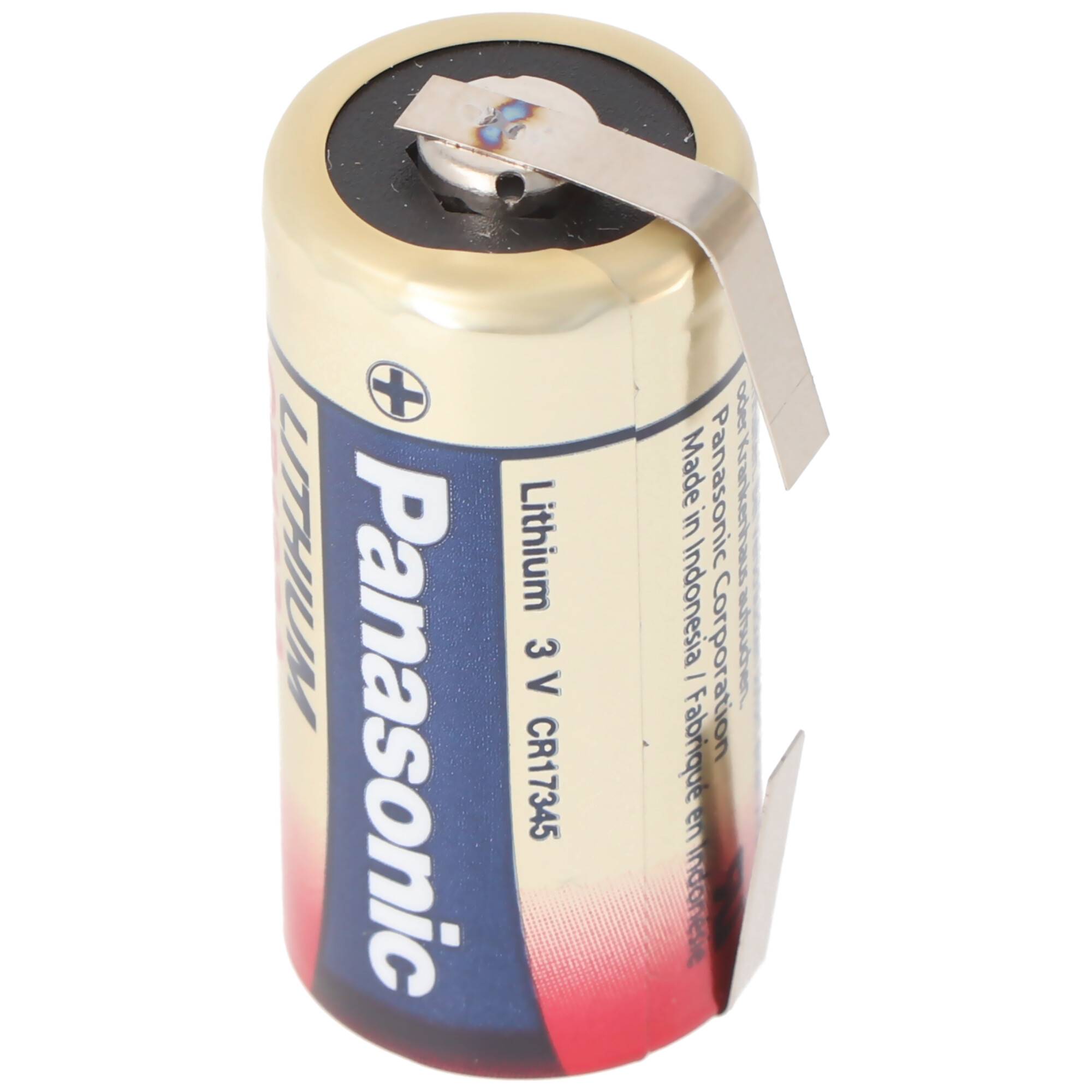 Panasonic Photo Power CR123A Lithium Batterie 3 Volt Lithium Batterie, wählbar mit Lötfahnen in Z-Form und in U-Form Löt